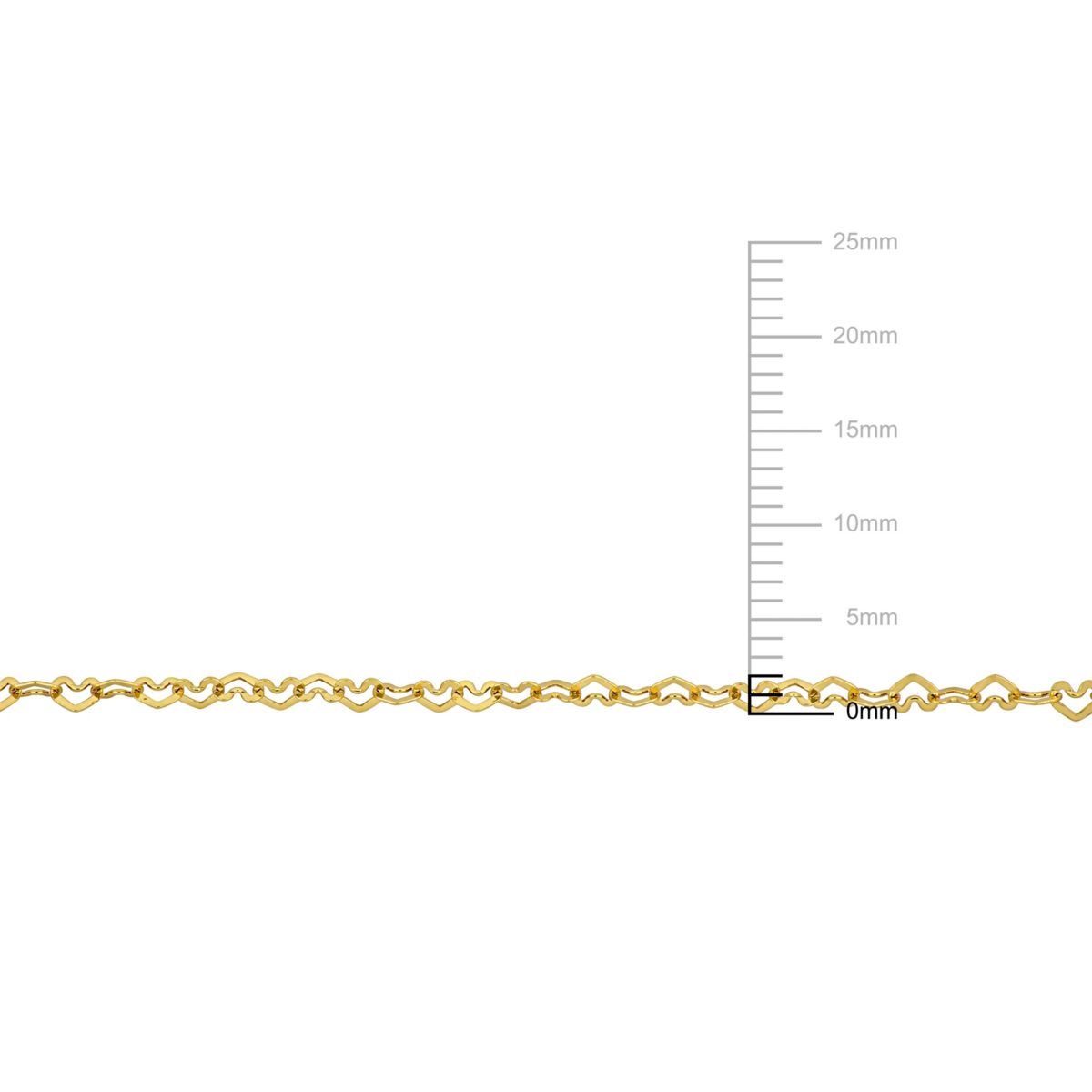2mm Heart Link Baby Bracelet in 14K Yellow Gold