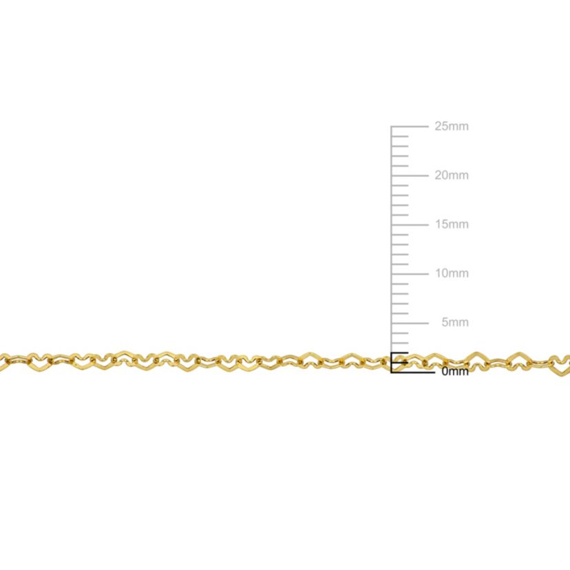 2mm Heart Link Baby Bracelet in 14K Yellow Gold