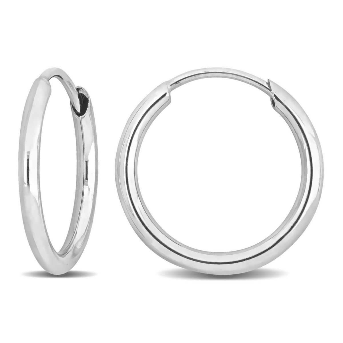 13mm Hoop Earrings in 14K White Gold