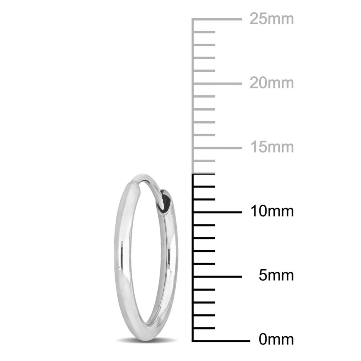 13mm Hoop Earrings in 14K White Gold