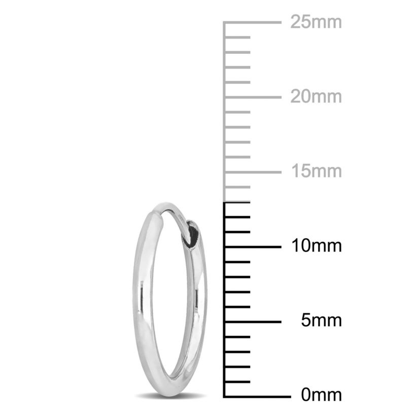 13mm Hoop Earrings in 14K White Gold