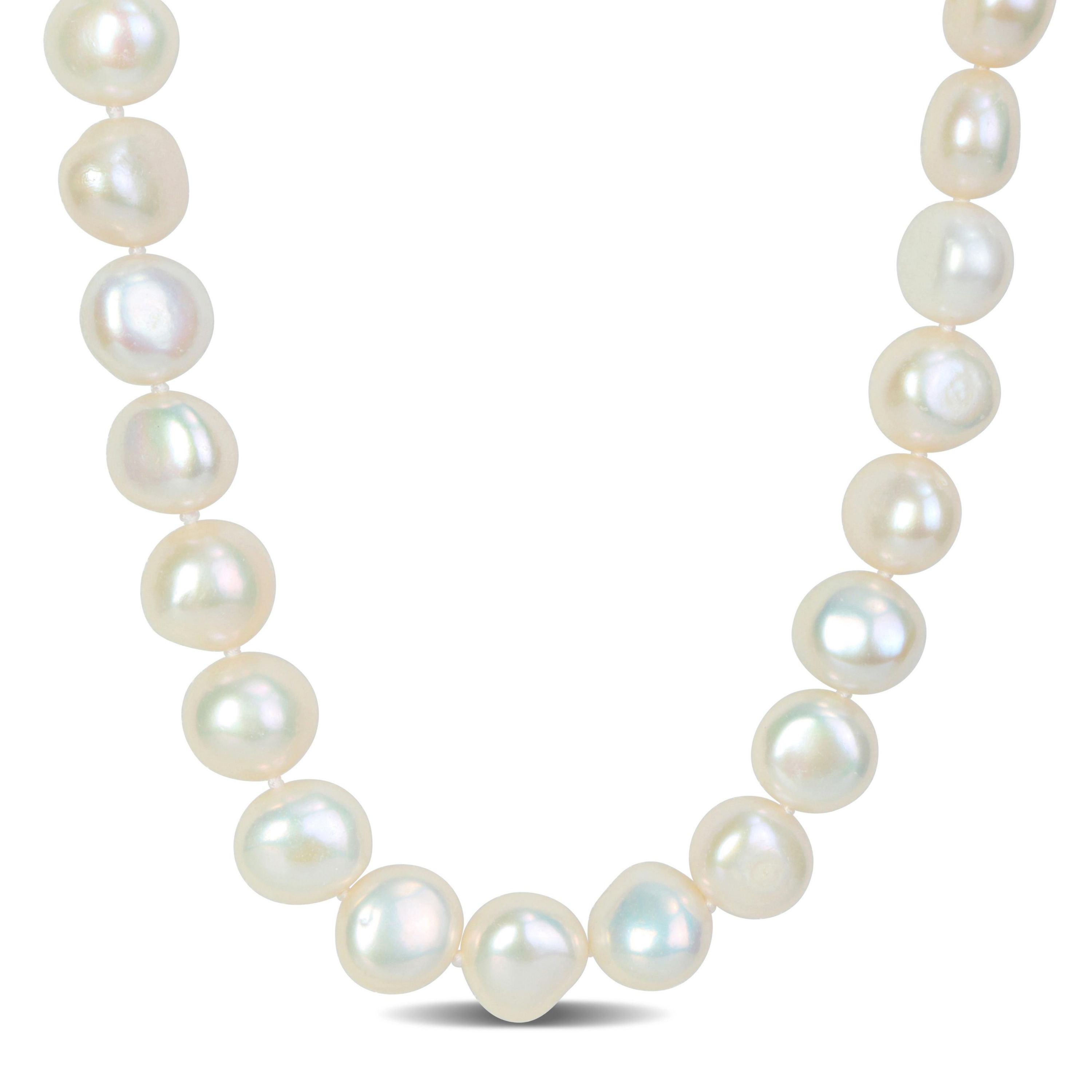 11-12mm Freshwater Cultured Pearl Strand Necklace with Sterling Silver Clasp, 20"