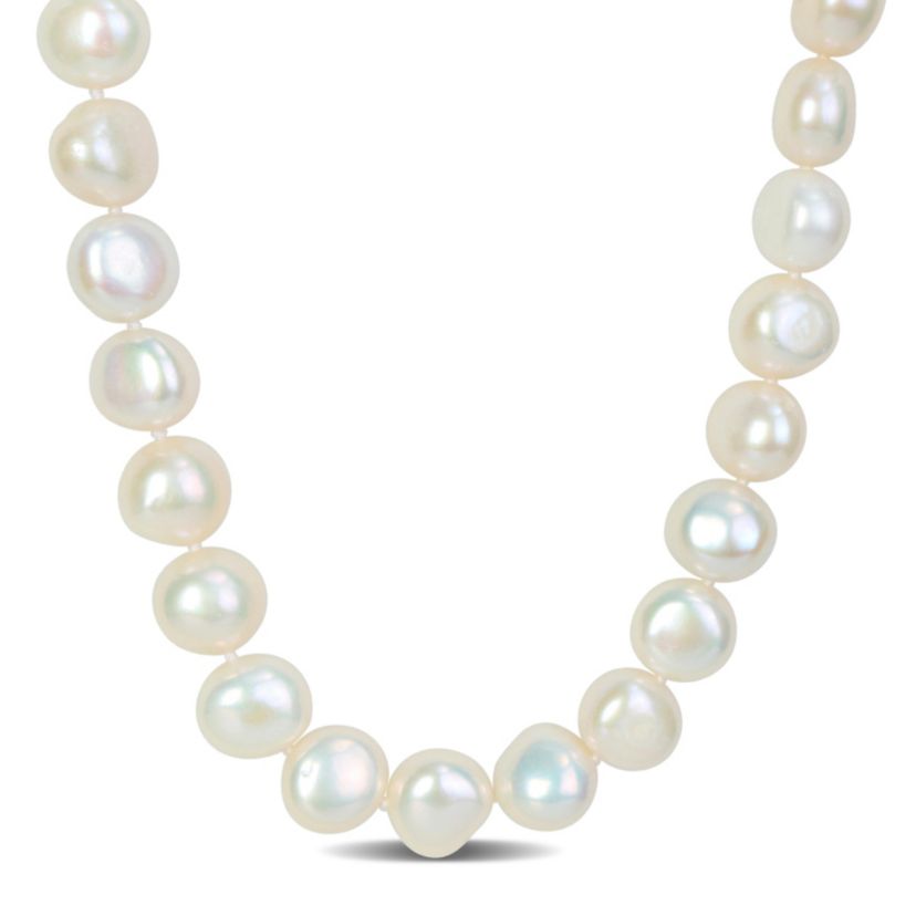 11-12mm Freshwater Cultured Pearl Strand Necklace with Sterling Silver Clasp, 20"