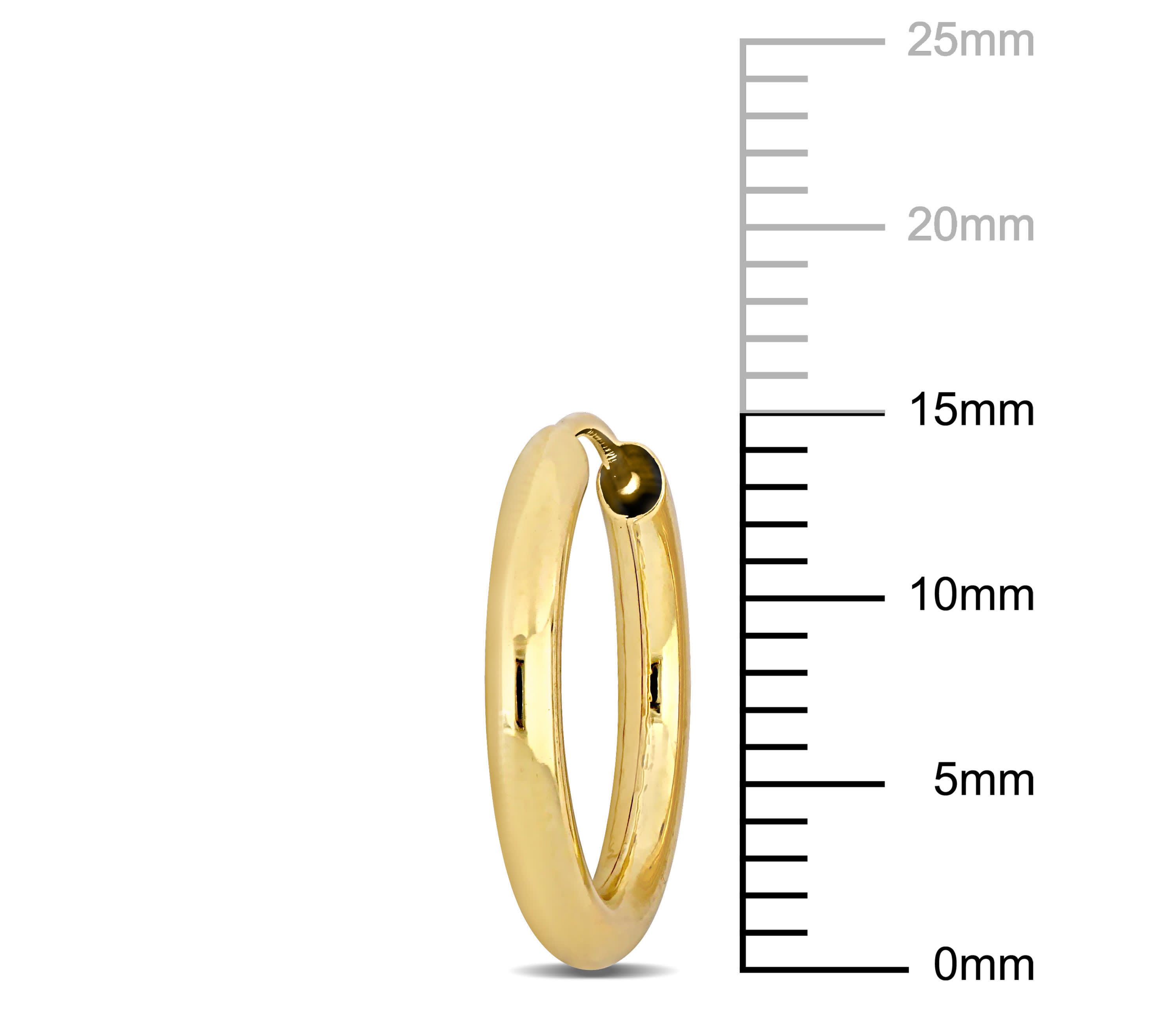 15mm Hoop Earrings in 14K Yellow Gold