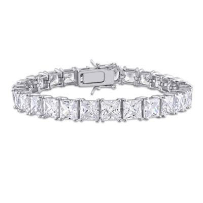 Haylee Jewels Cubic Zirconia Tennis Bracelet in Sterling Silver - 7.5 in, White