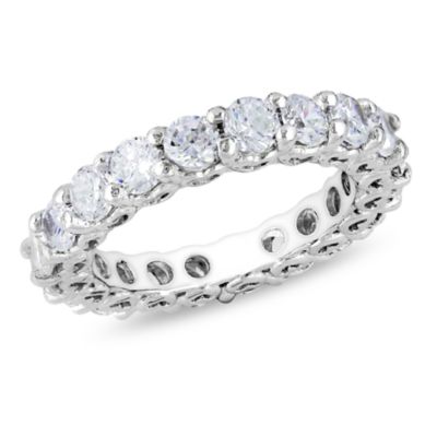 Haylee Jewels 3.6 ct. t.g.w. White Cubic Zirconia Eternity Ring in Sterling Silver