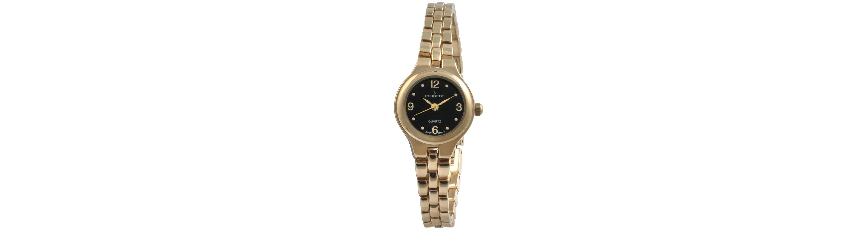 Peugeot Womens Small Face Gold-Tone Link Watch with Gold-Tone Metal Bracelet