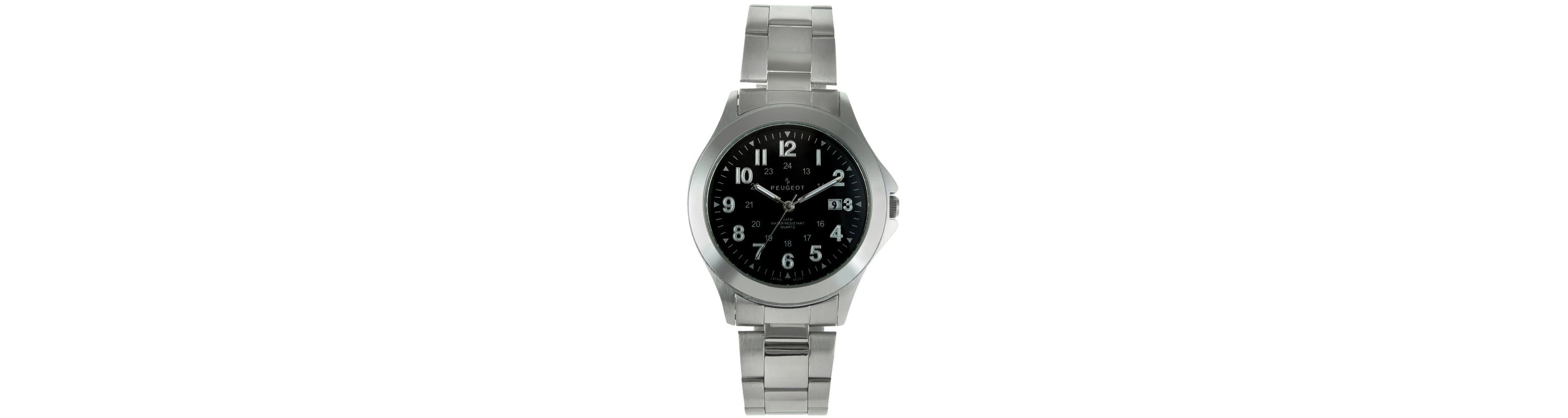 Peugeot Men 38mm Military Dial Stainless Steel Bracelet watch