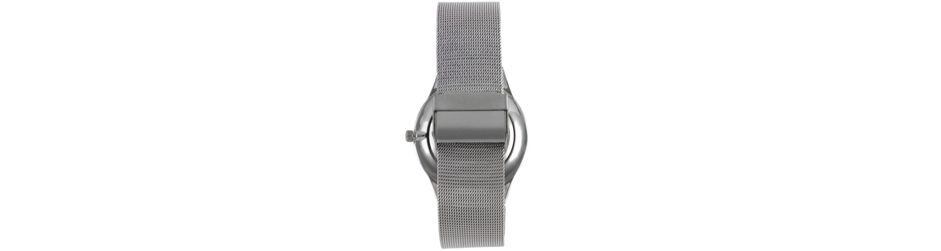 Peugeot Mens 40mm Blue Dial Slim Case Stainless Steel Mesh Watch