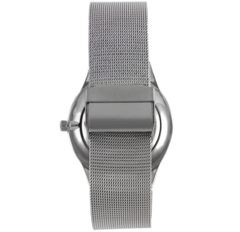 Peugeot Mens 40mm Blue Dial Slim Case Stainless Steel Mesh Watch