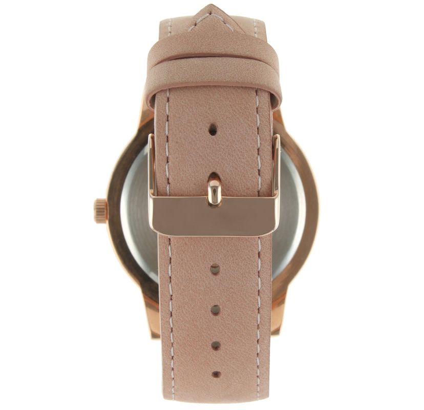 Peugeot Womens 40mm Multi-Function Watch with Pink Suede Strap
