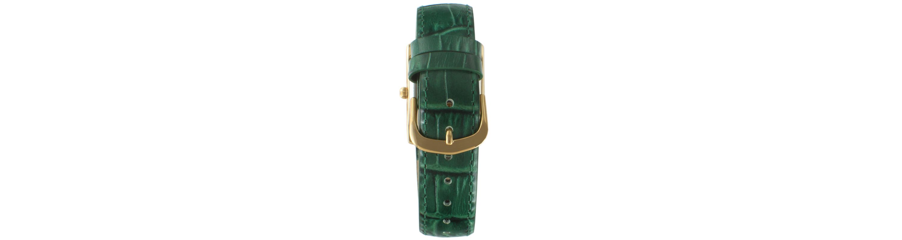 Peugeot Womens Tank Watch Roman Dial Green Strap