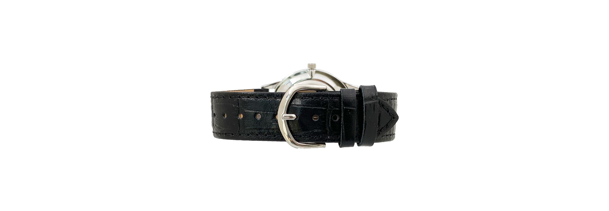 Peugeot Womens 40mm Large Face Watch with Bold Arabic Numerals and Leather Band