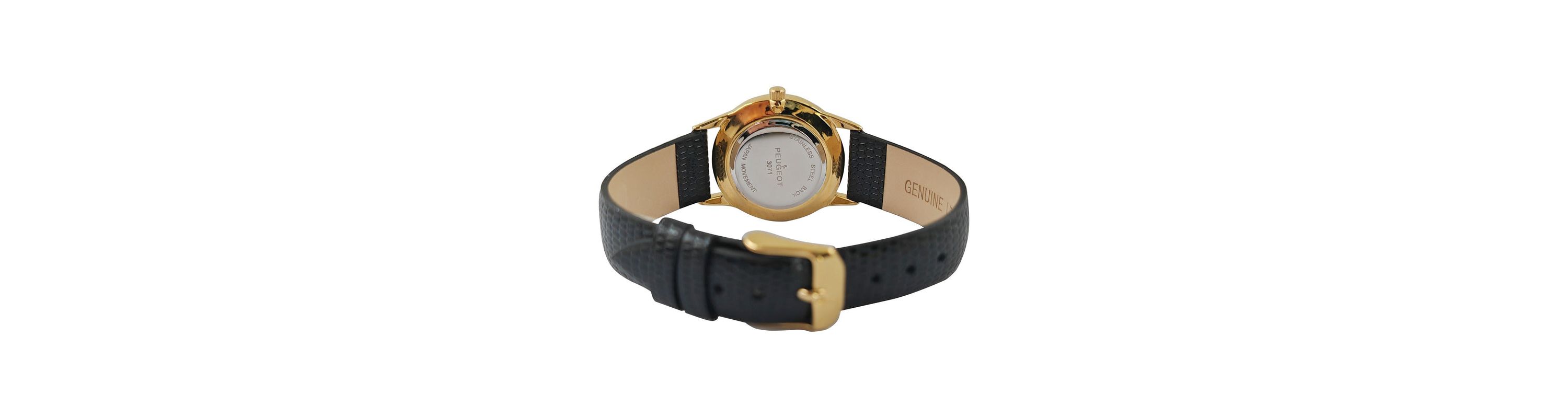 Peugeot Women 30mm Wafer Slim Designer  Status Watch Black Dial