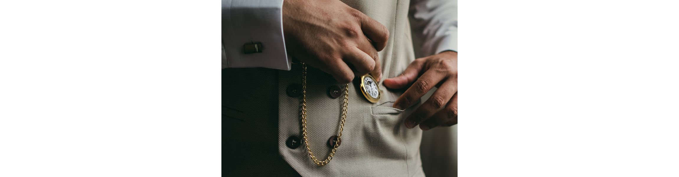 Peugeot Mens 14K Gold Plated Sun Moon Pocket Watch with Gold-Tone Chain
