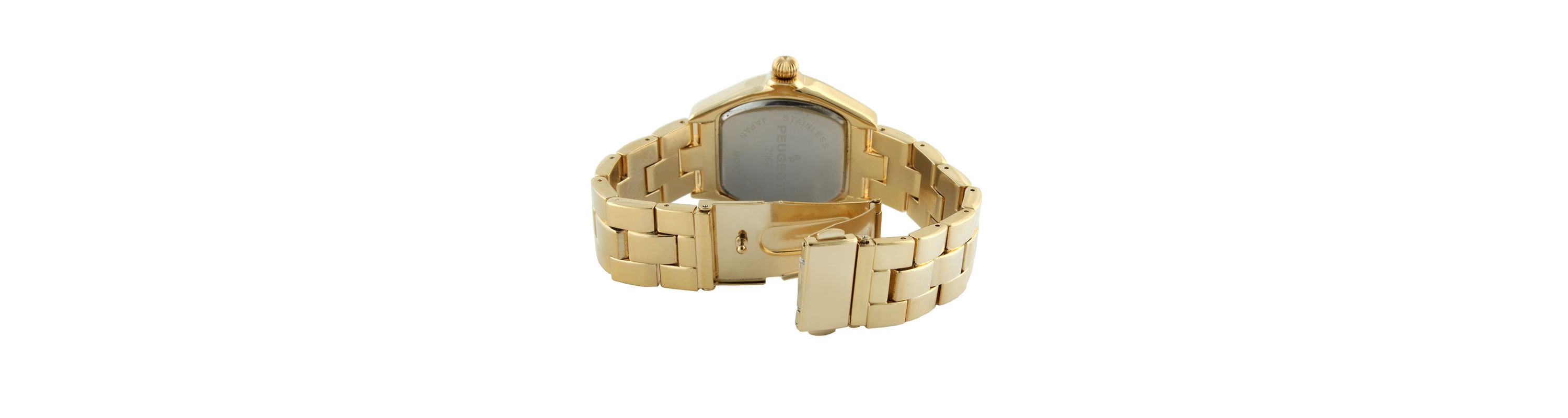 Peugeot Womens Gold Status Bracelet Watch 36x33mm Barrel Shape Roman Dial