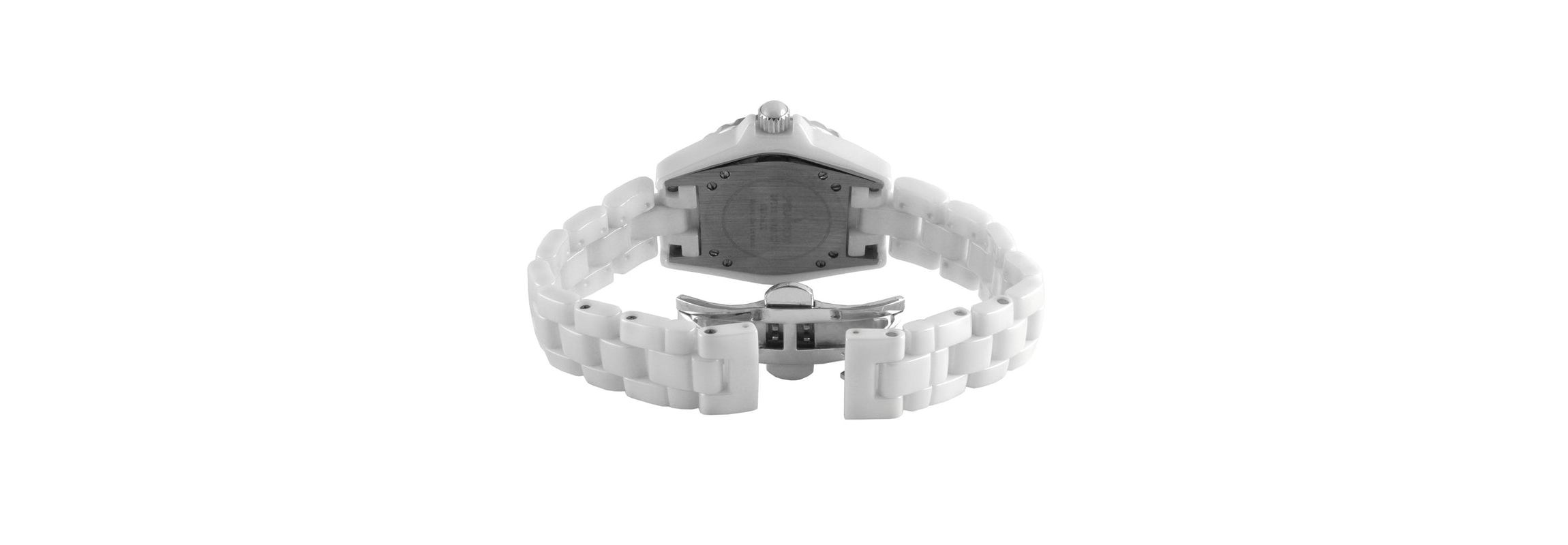 Peugeot Womens 36mm White Genuine Ceramic Watch with Sport Bezel