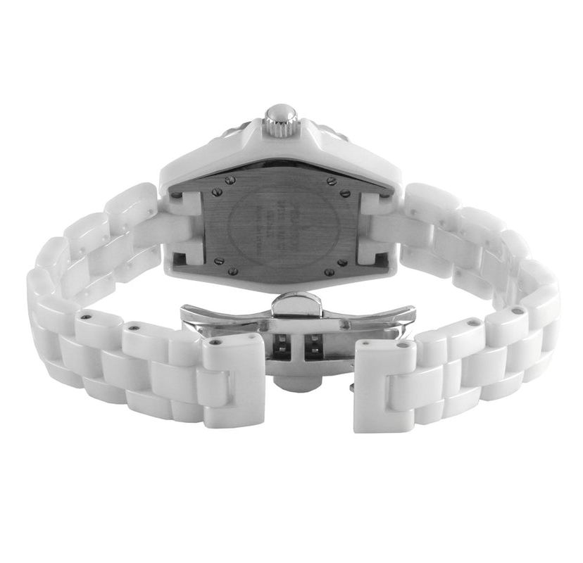 Peugeot Womens 36mm White Genuine Ceramic Watch with Sport Bezel