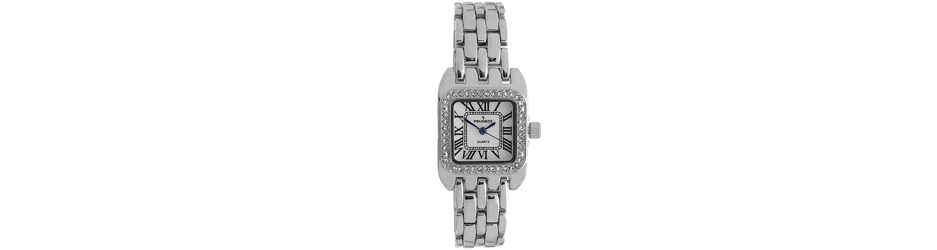 Peugeot Womens  24mm Silver Tank Panther Link Bracelet Watch