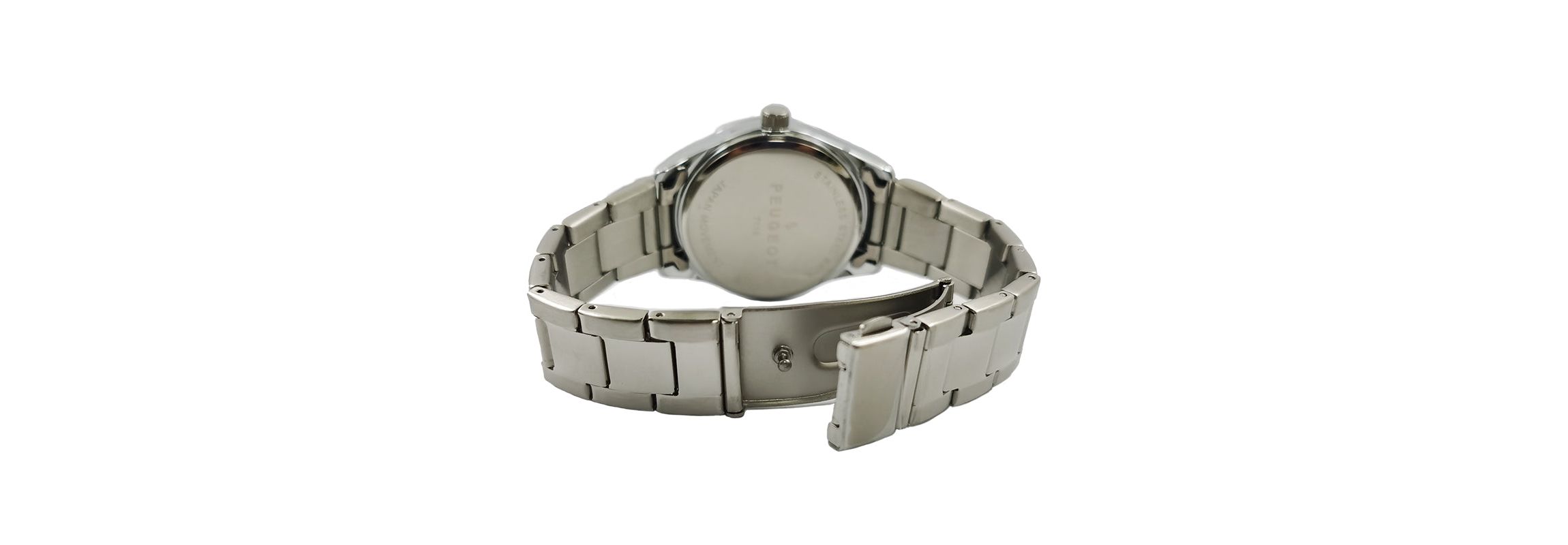Peugeot Womens 36mm Sport Watch with Pink Dial and Stainless Steel Bracelet