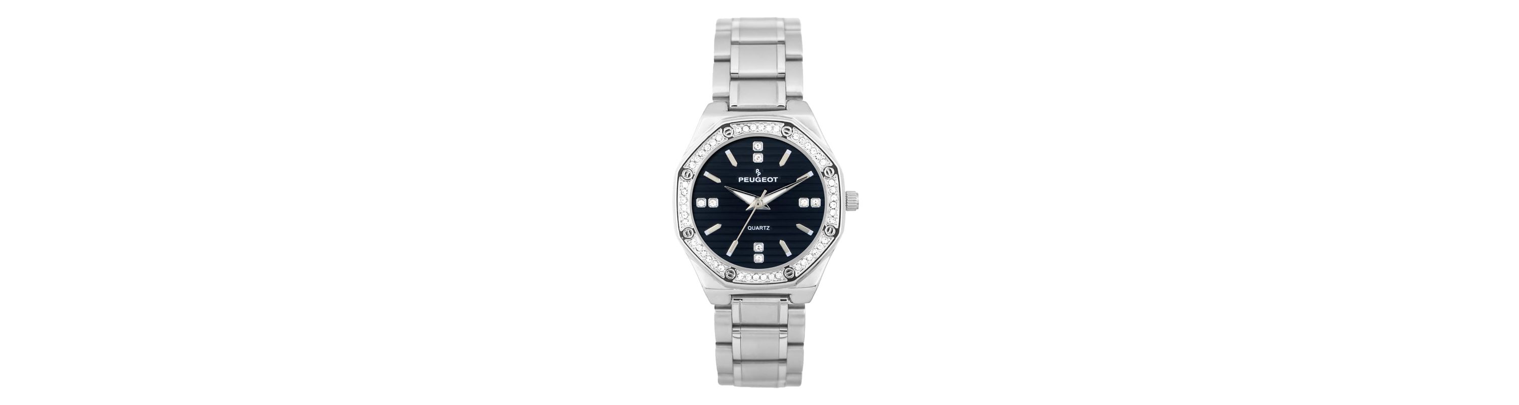Peugeot Womens 32mm Hex Shape Black Dial Bracelet Watch