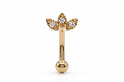 Zahav Jewelry 14K Solid Gold CZ Flower Rook Cartilage