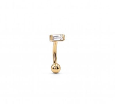 Zahav Jewelry 14K Solid Gold CZ Rook Cartilage
