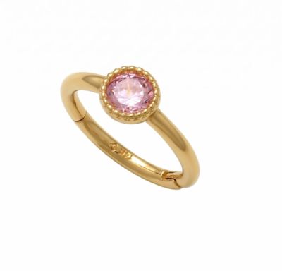 Zahav Jewelry 14K Solid Gold 18G 8mm Cz Clicker Cartilage Hoop