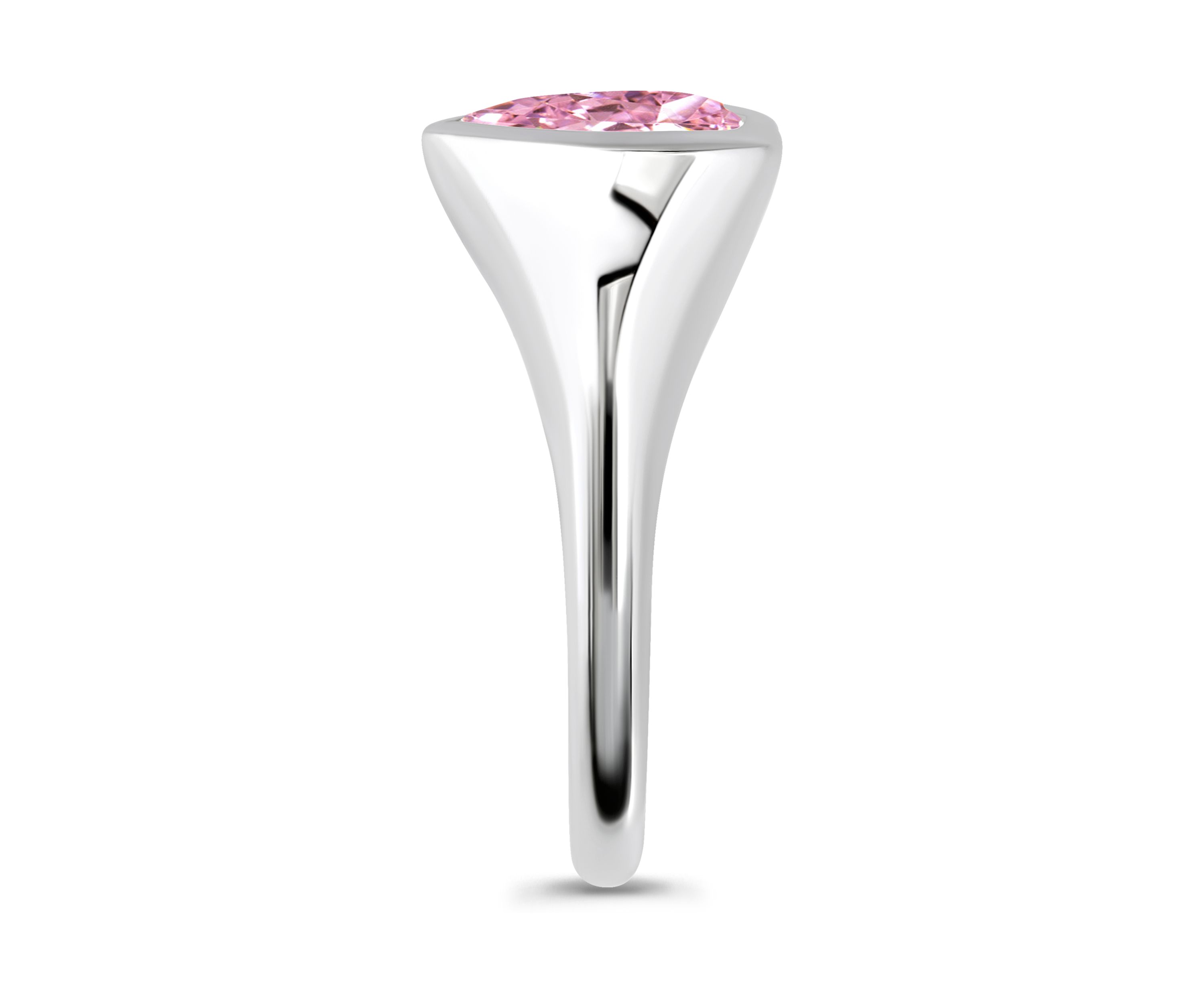 Sterling Silver Heart Shaped Cubic Zirconia Ring