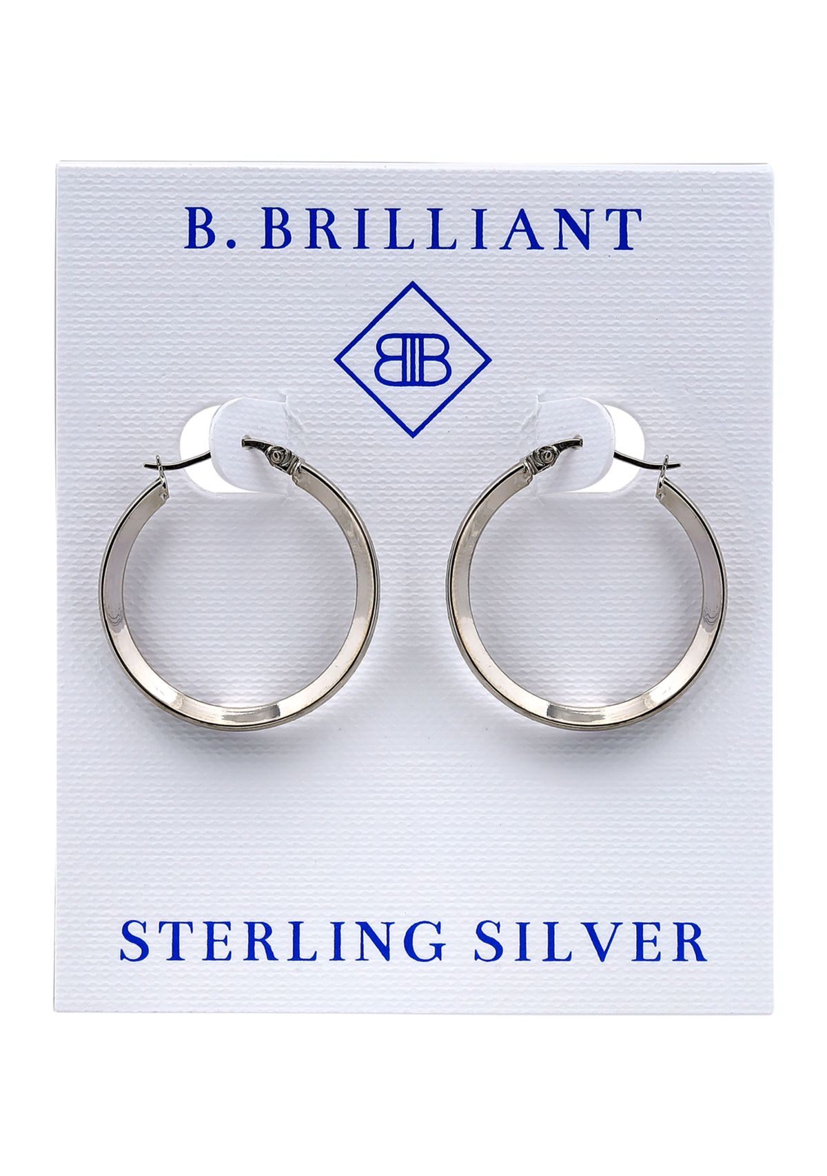 Sterling Silver Round Channel Set Hoop Earrings