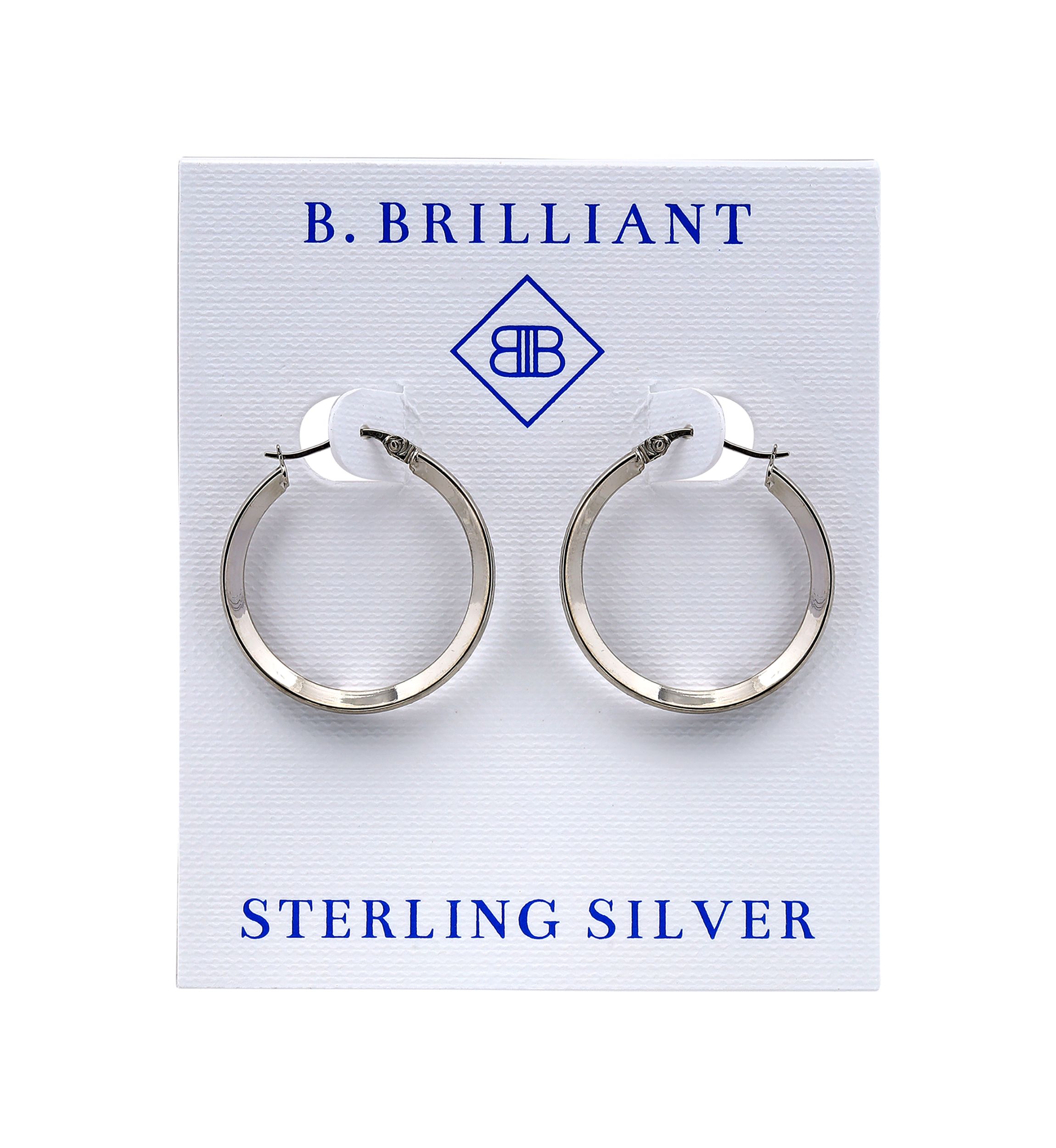Sterling Silver Round Channel Set Hoop Earrings