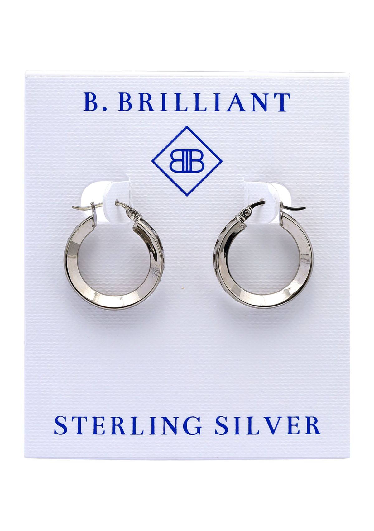 Sterling Silver Round Cubic Zirconia Hoop Earrings