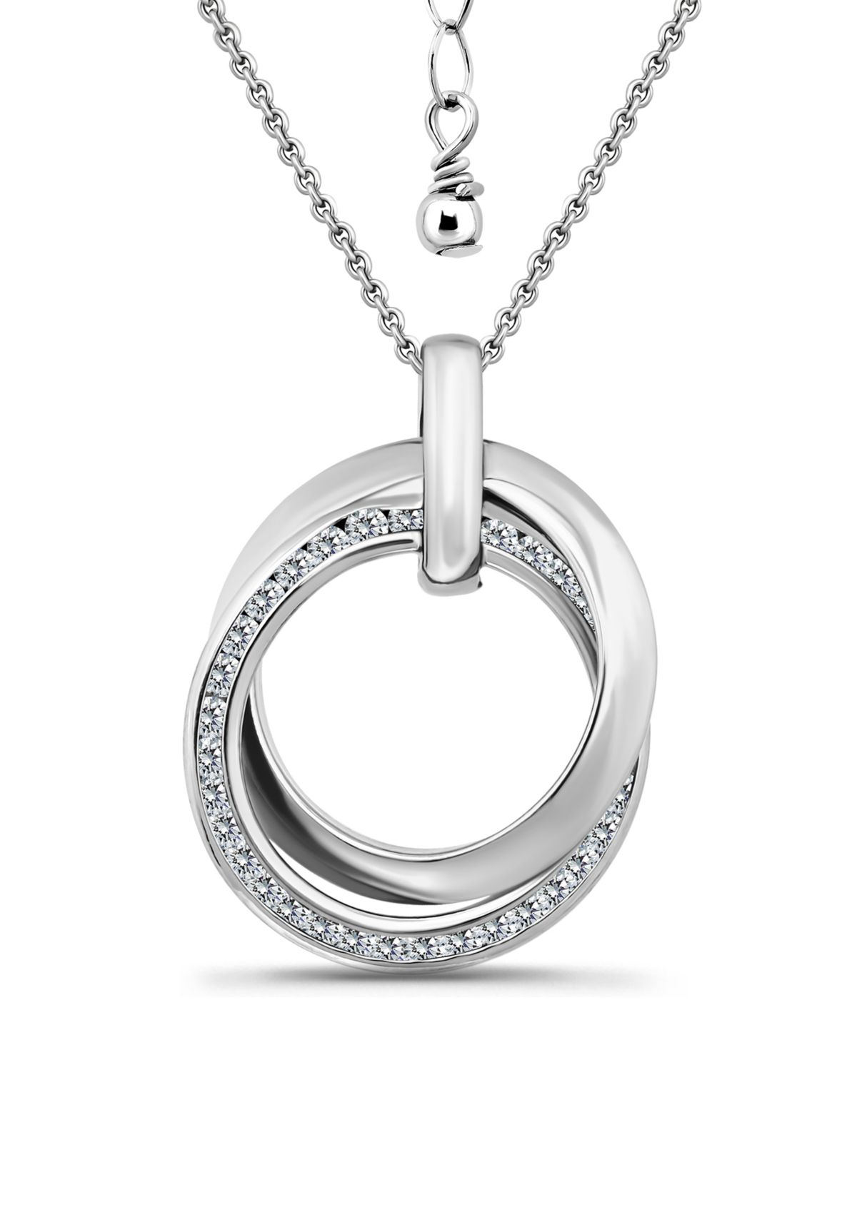 Sterling Silver Interlocking Pendant Necklace