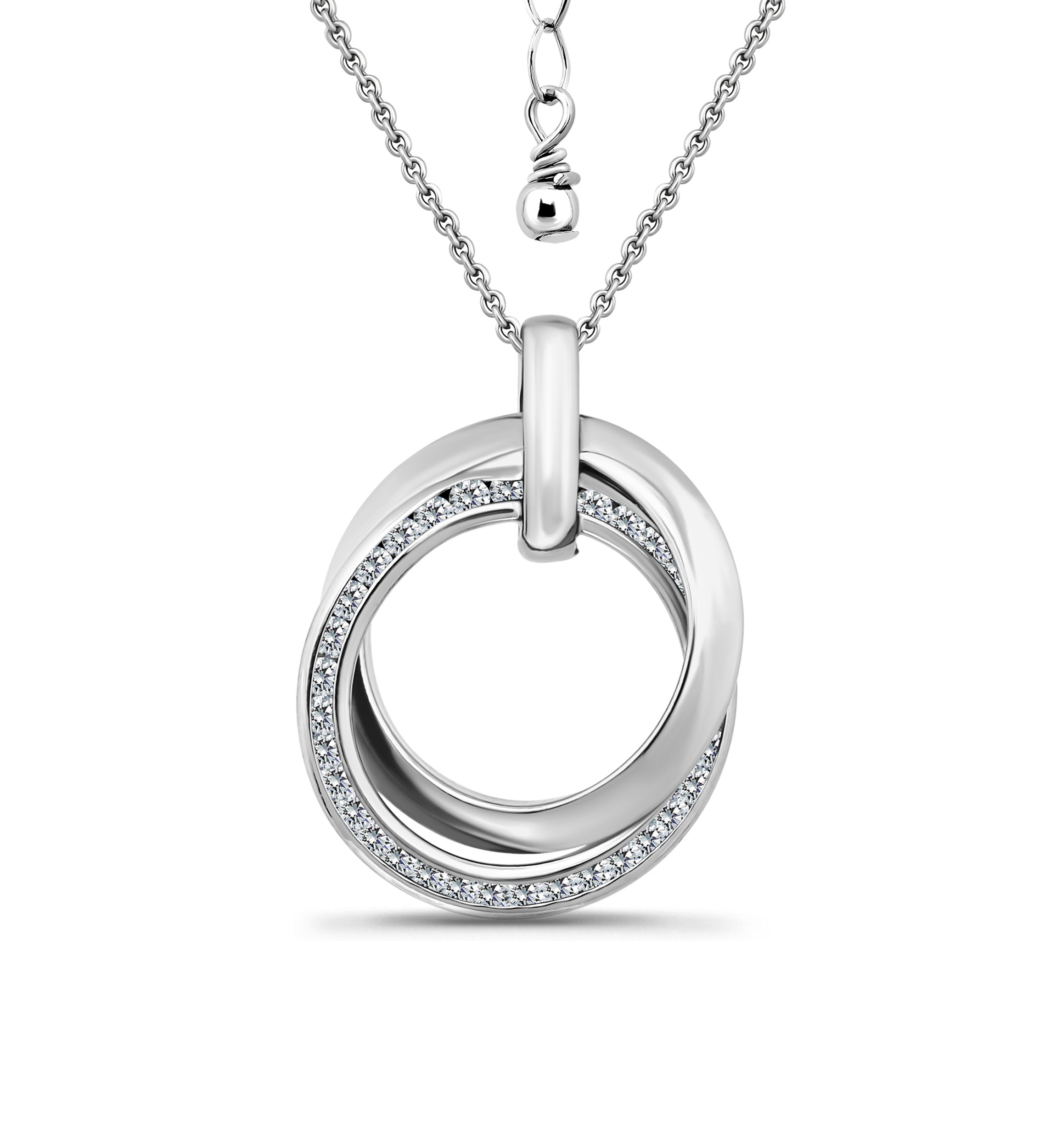 Sterling Silver Interlocking Pendant Necklace