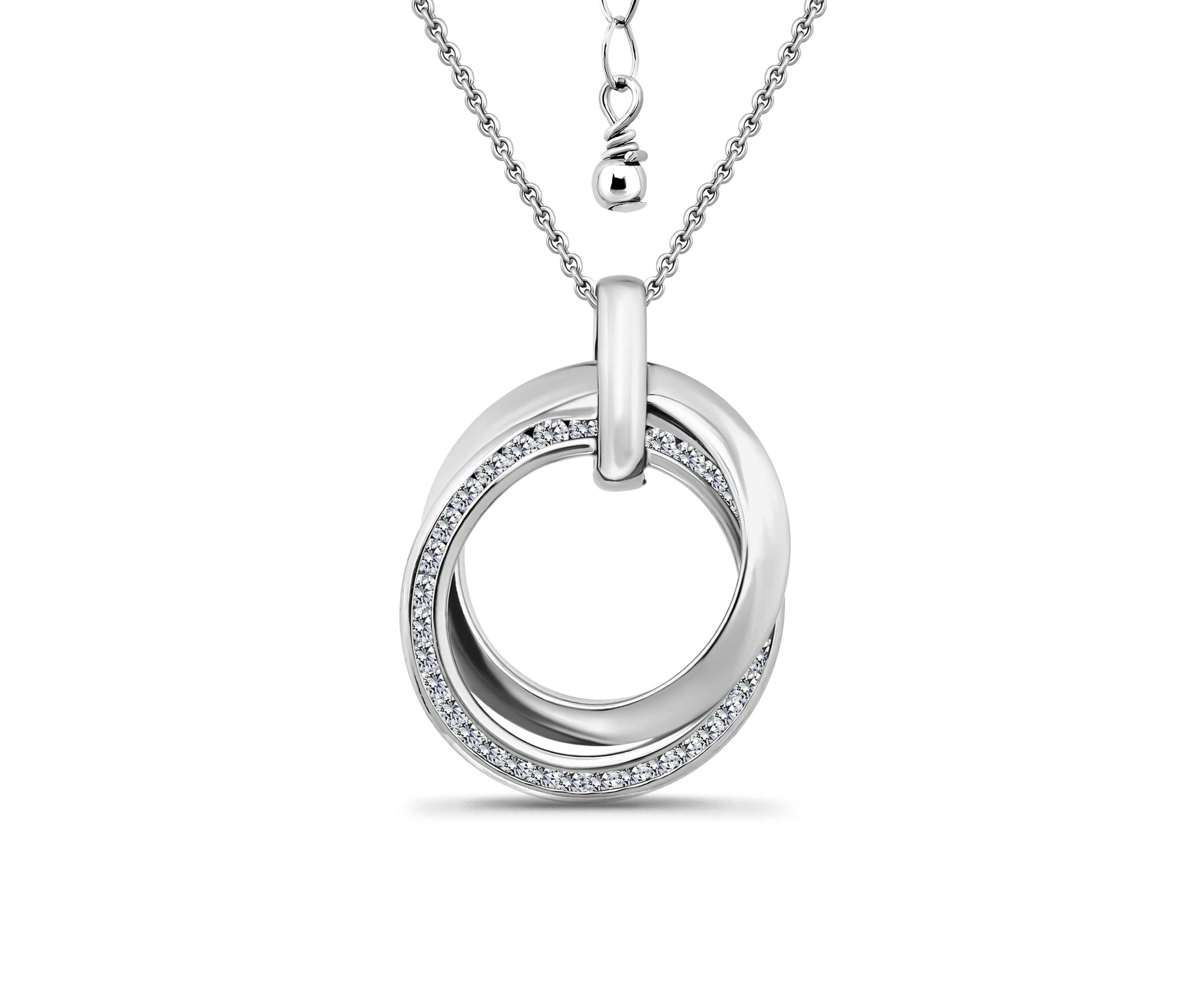 Sterling Silver Interlocking Pendant Necklace