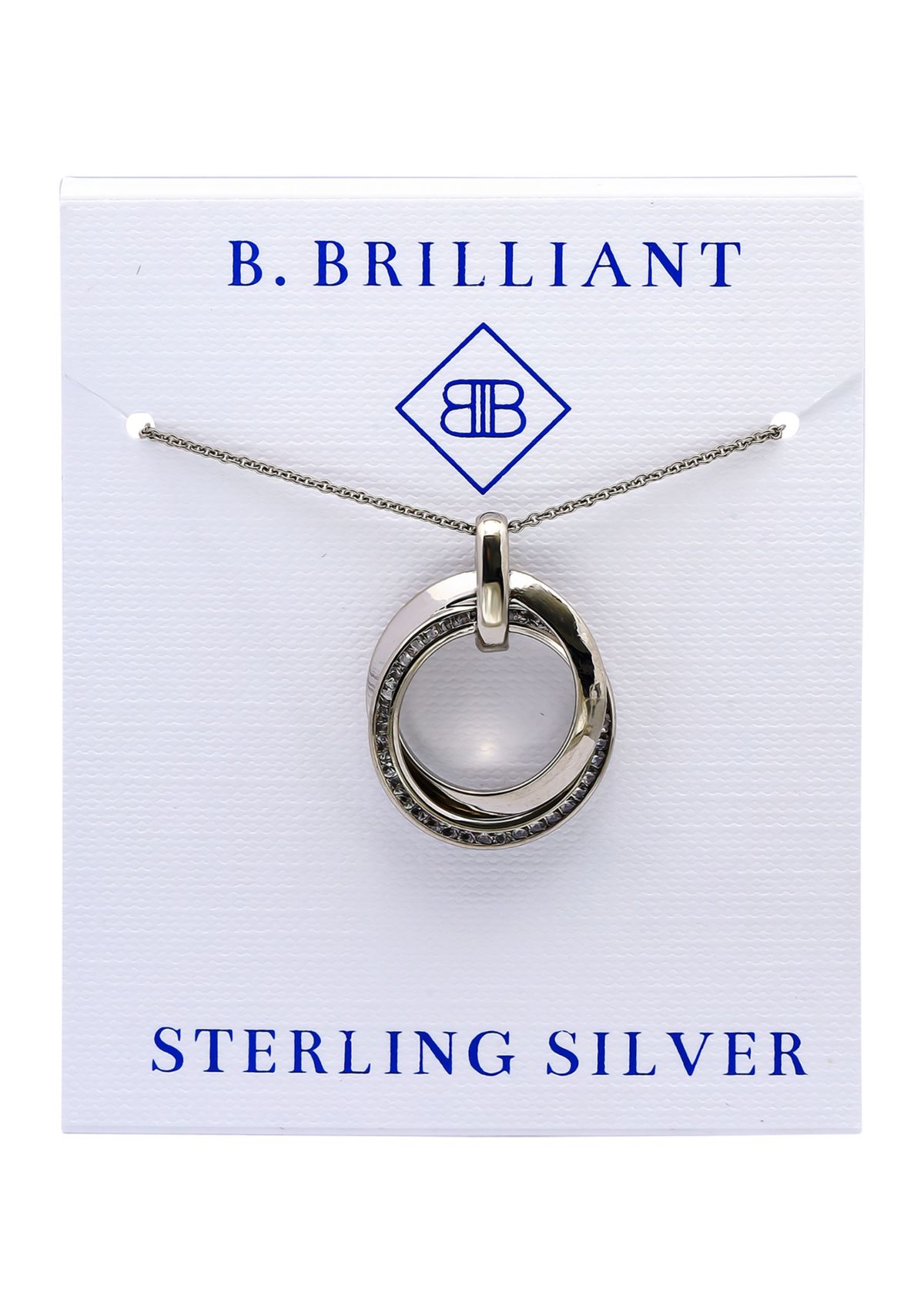 Sterling Silver Interlocking Pendant Necklace