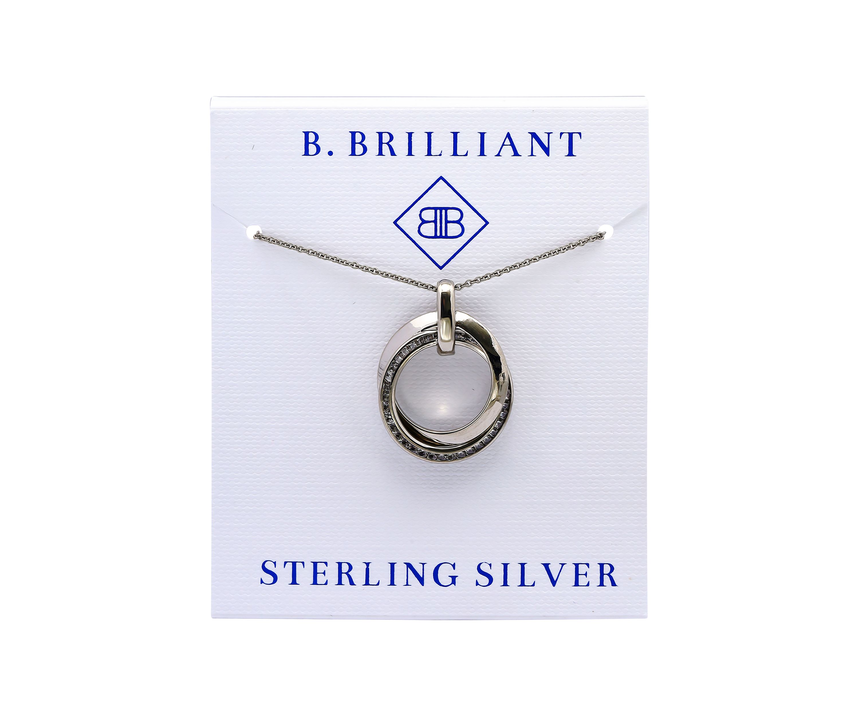 Sterling Silver Interlocking Pendant Necklace