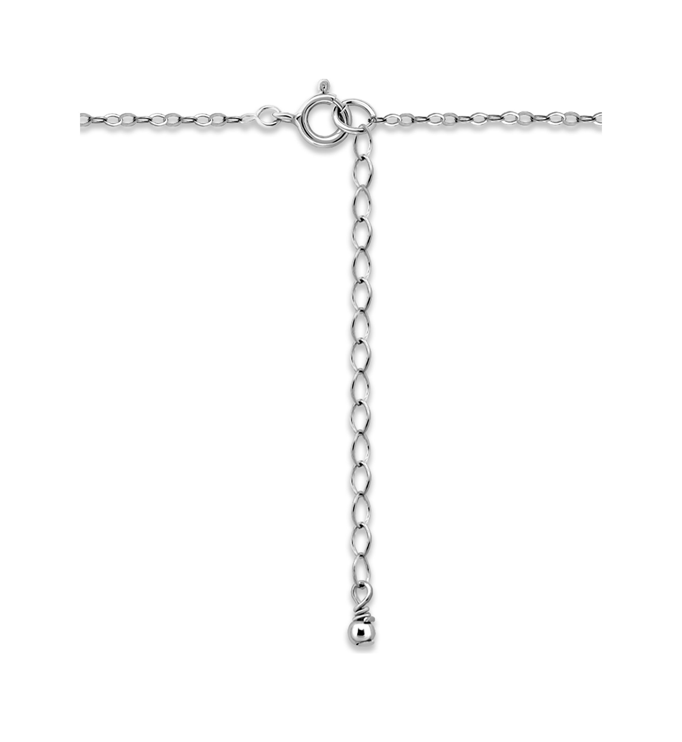 Sterling Silver Marquise Cubic Zirconia Bezel Pendant Necklace