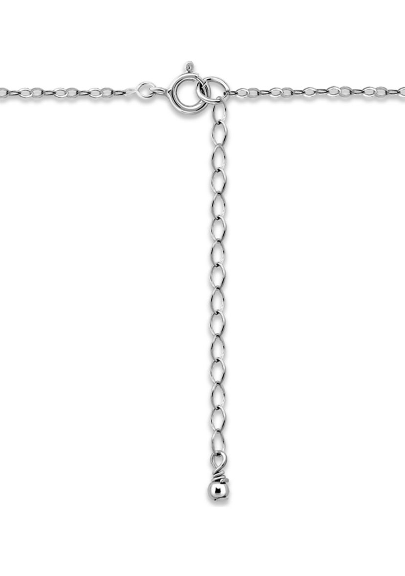 Sterling Silver Marquise Cubic Zirconia Bezel Pendant Necklace