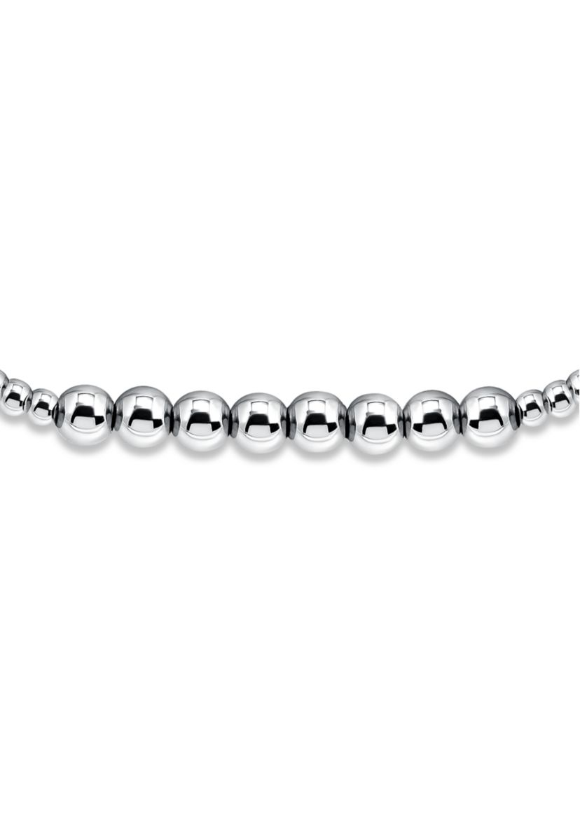 Sterling Silver Round Accent Bead Stretch Bracelet