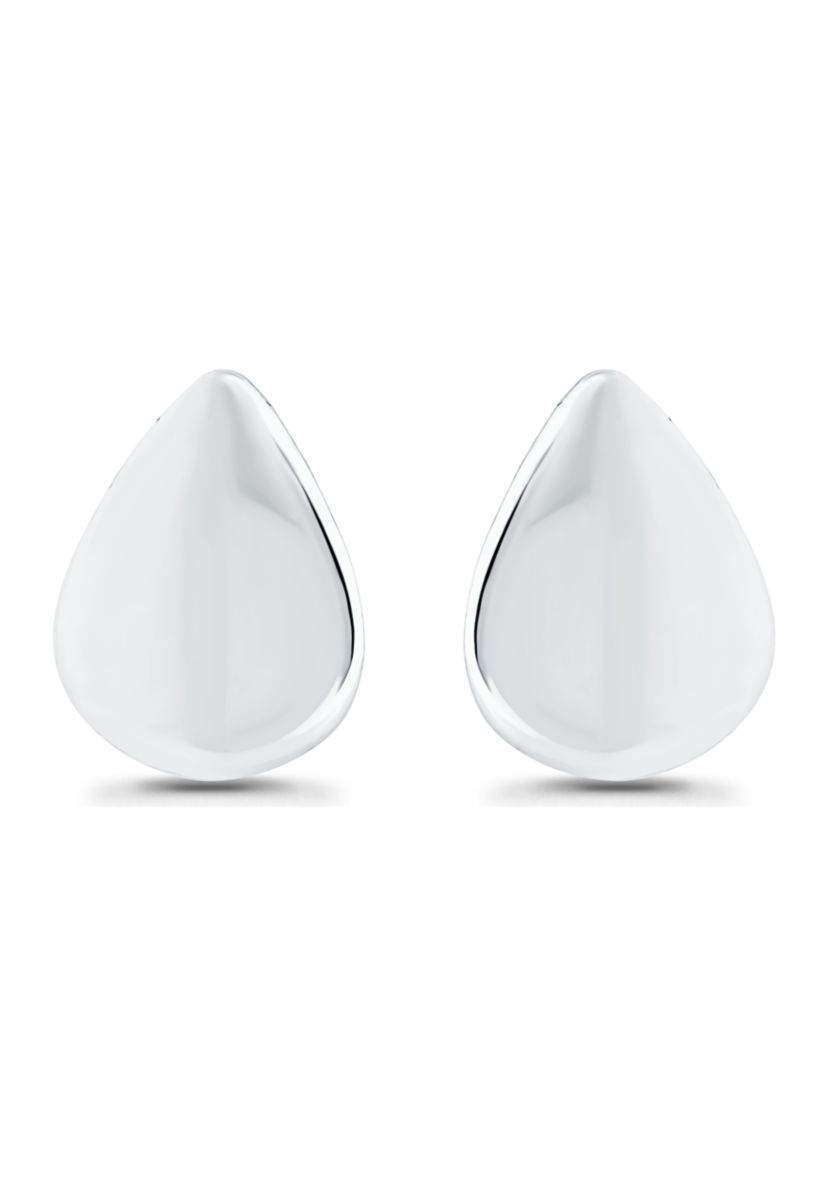 Sterling Silver Teardrop Polish Stud Earrings