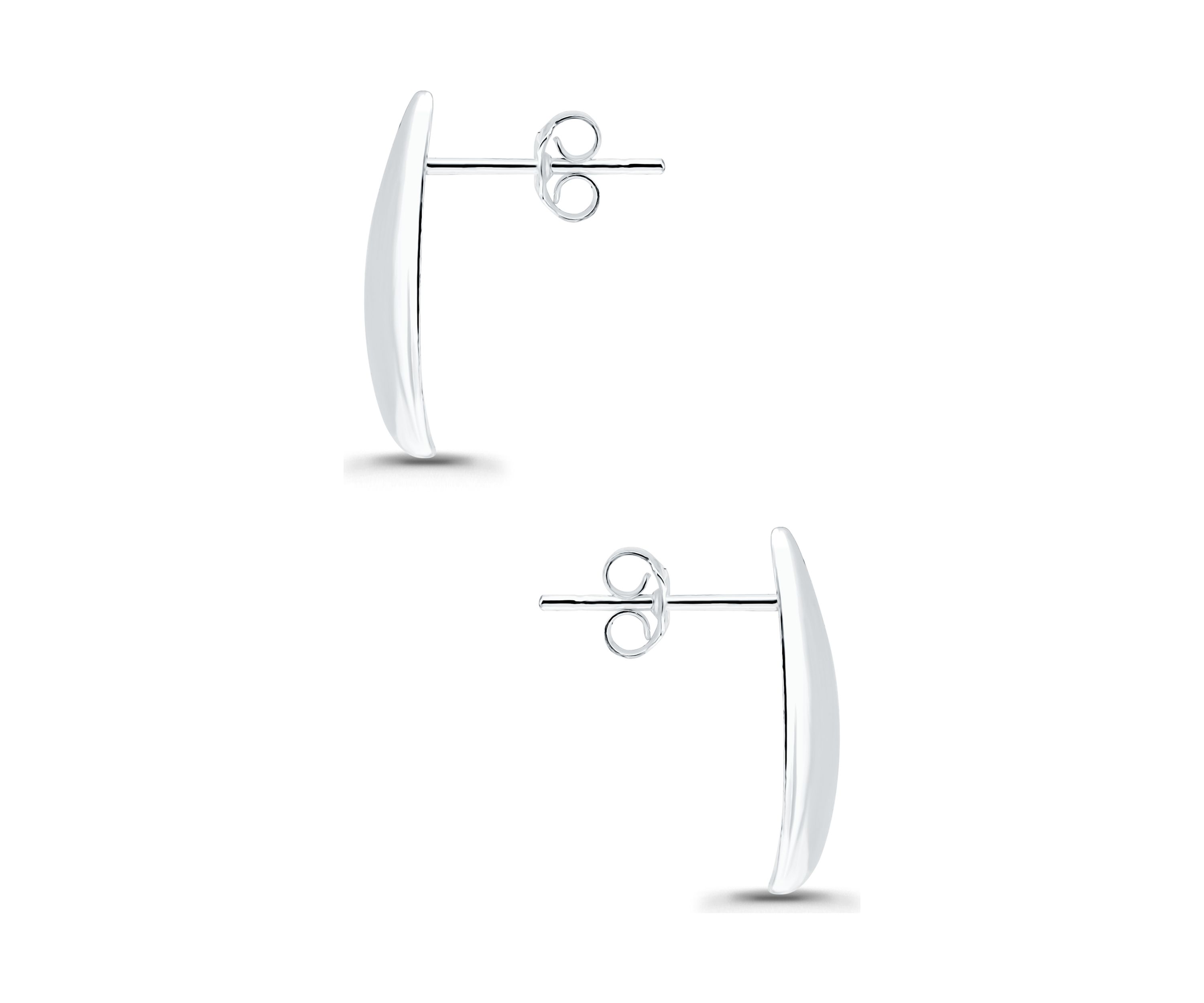 Sterling Silver Teardrop Polish Stud Earrings