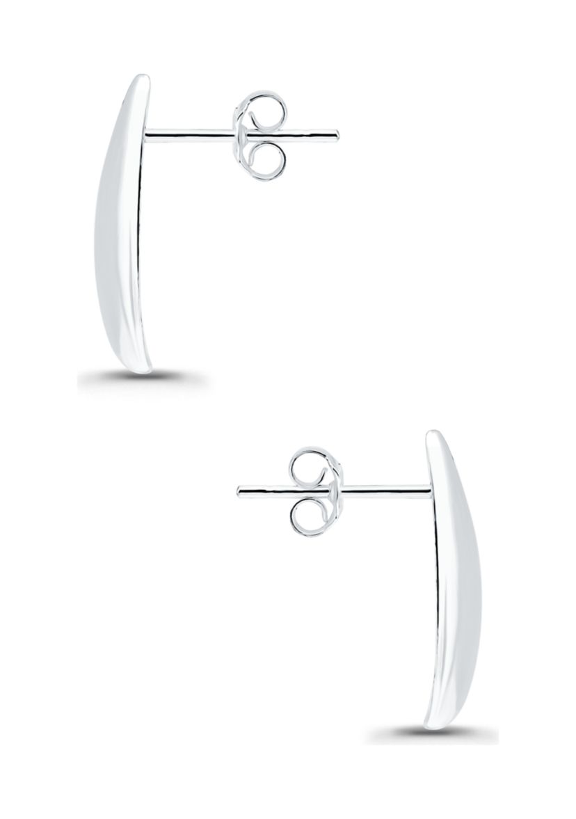 Sterling Silver Teardrop Polish Stud Earrings