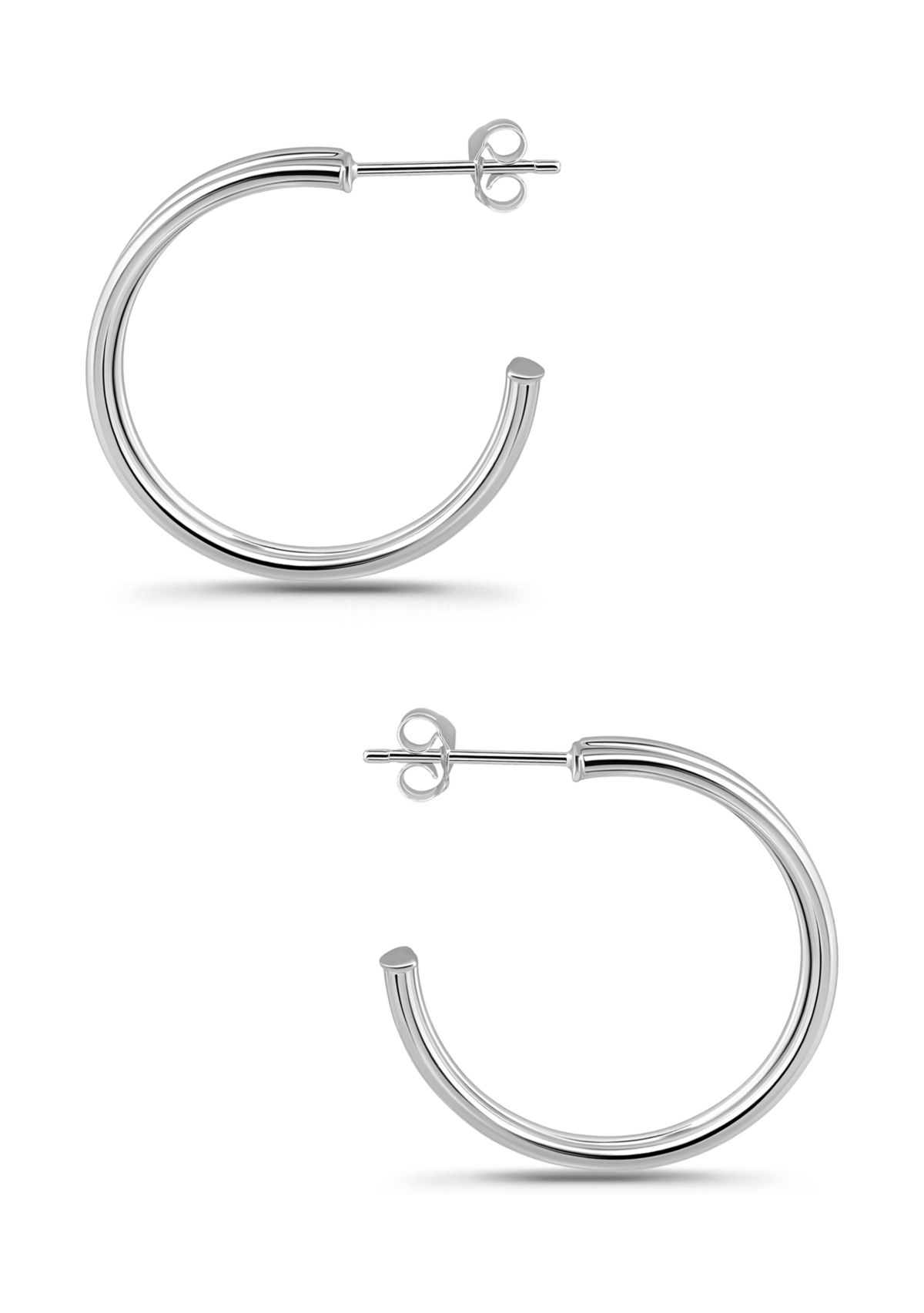 Sterling Silver Double Round Tubing Hoop Earrings