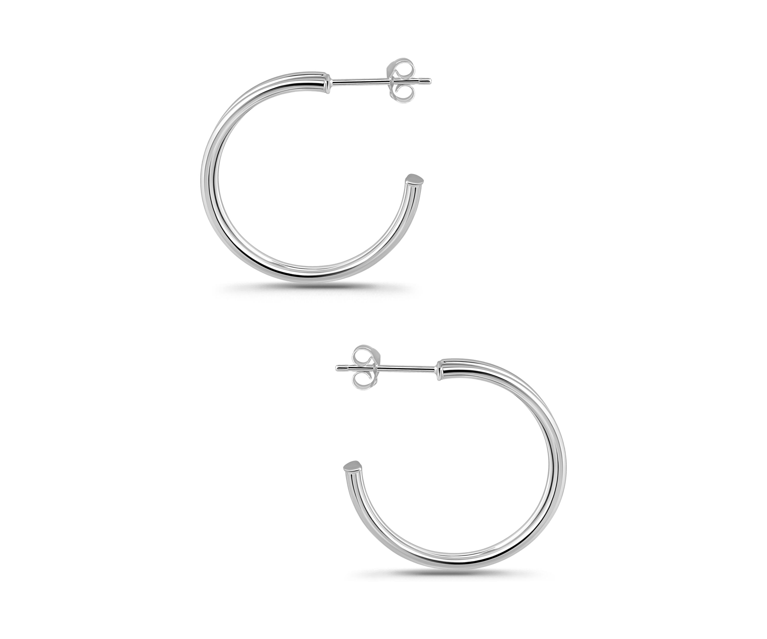 Sterling Silver Double Round Tubing Hoop Earrings
