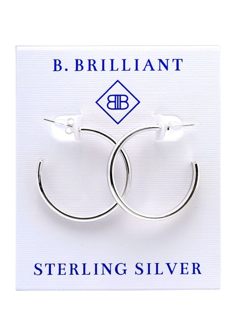 Sterling Silver Double Round Tubing Hoop Earrings