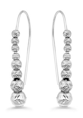 Belk Silverworks Sterling Silver Beaded Linear Earrings