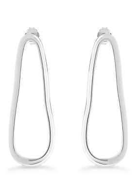 Belk Silverworks Sterling Silver Wavy Hoop Earrings