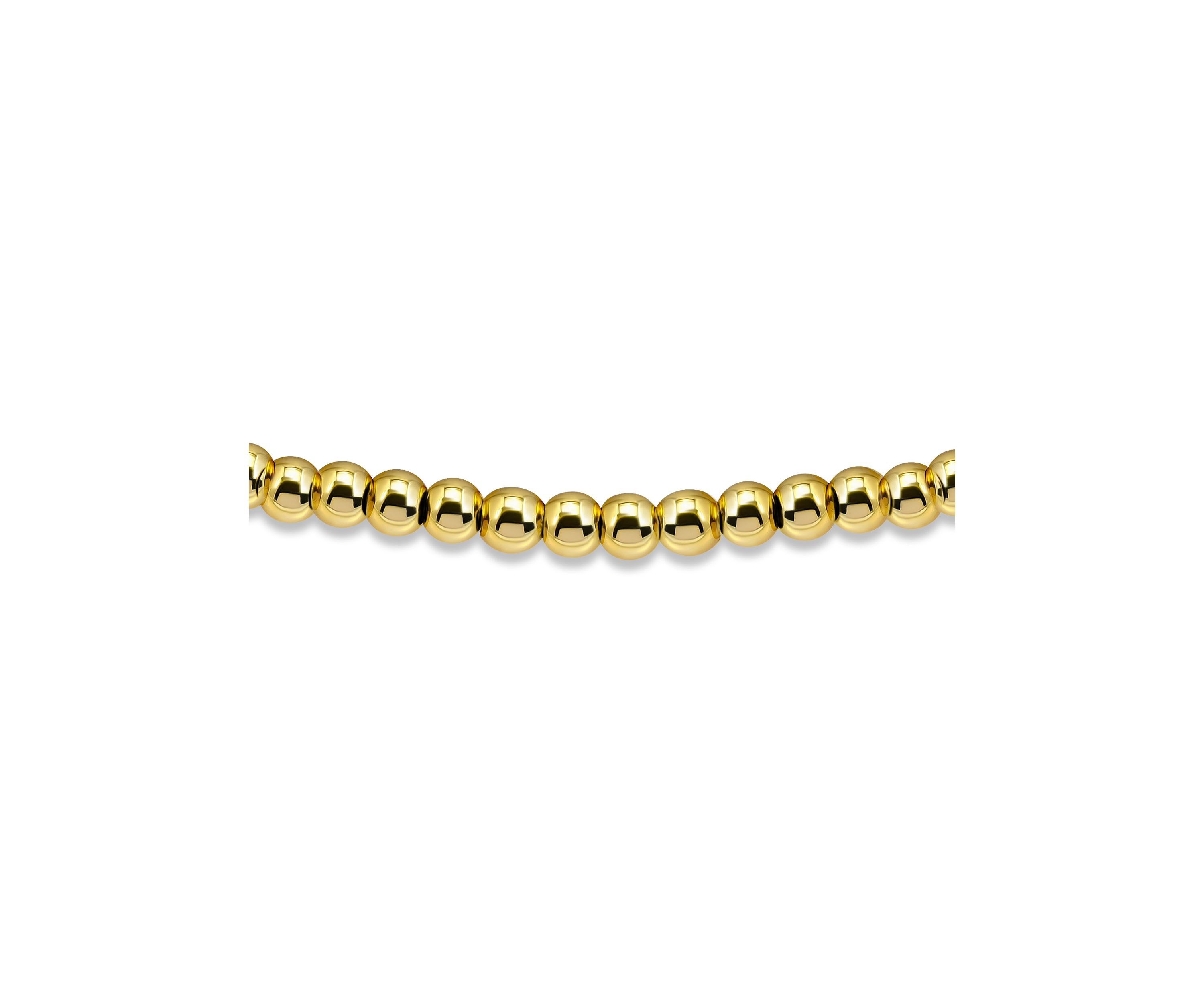 Sterling Silver 3mm Round Beaded Stretch Bracelet