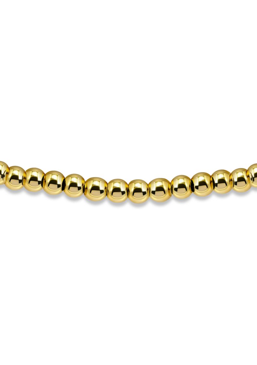 Sterling Silver 3mm Round Beaded Stretch Bracelet